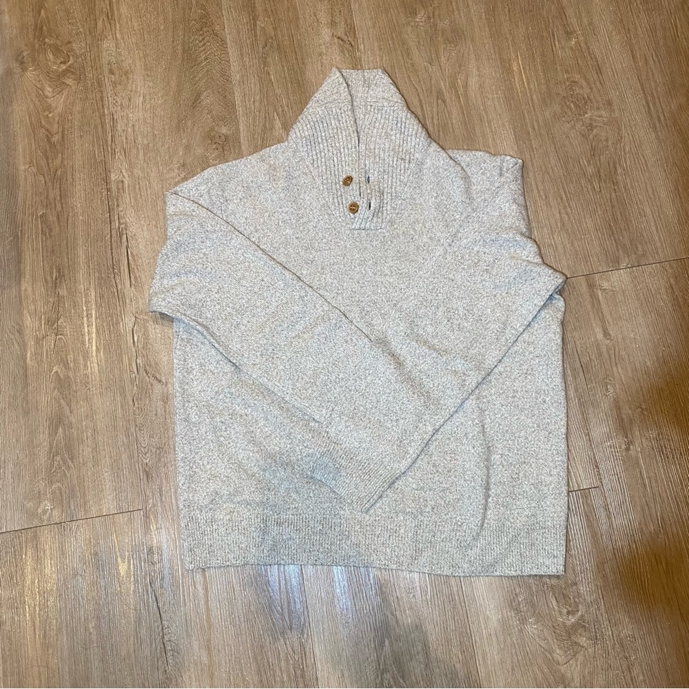 J. Crew Men's Shawl Collar Sweater in Beige, size XXL
